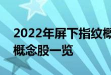 2022年屏下指纹概念股龙头有哪些屏下指纹概念股一览