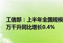 工信部：上半年全国规模以上酿酒企业白酒产量达到375.1万千升同比增长0.4%