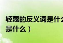 轻蔑的反义词是什么最标准的（轻蔑的反义词是什么）