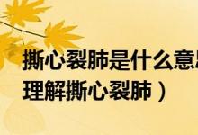 撕心裂肺是什么意思?（撕心裂肺的意思怎么理解撕心裂肺）