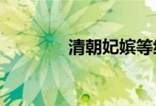 清朝妃嫔等级（以及封号?）