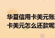 华夏信用卡美元账单怎么还款 华夏银行信用卡美元怎么还款呢