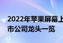 2022年苹果屏幕上市公司有哪些苹果屏幕上市公司龙头一览