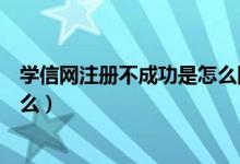学信网注册不成功是怎么回事（学信网注册不了的原因是什么）