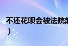 不还花呗会被法院起诉吗（不还花呗会怎么样）