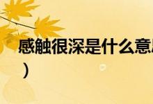 感触很深是什么意思（感触很深是什么意思?）