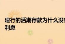 建行的活期存款为什么没有利息 为什么建行活期存款没看见利息