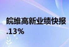皖维高新业绩快报：上半年净利同比增长100.13%
