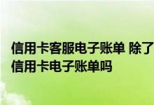 信用卡客服电子账单 除了打人工客服以外还有别的办法办理信用卡电子账单吗