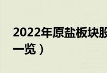 2022年原盐板块股票有哪些（原盐板块股票一览）