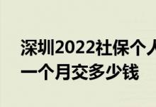 深圳2022社保个人缴费多少 2022深圳社保一个月交多少钱 