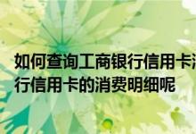 如何查询工商银行信用卡消费情况 我怎么样查看我的工商银行信用卡的消费明细呢