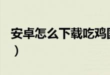 安卓怎么下载吃鸡国际服（安卓怎么下载INS）