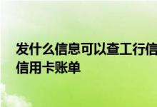 发什么信息可以查工行信用卡账单 请问各位 怎么查工行的信用卡账单