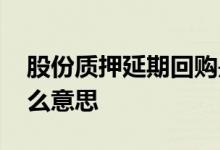 股份质押延期回购是什么意思 质押股份是什么意思 