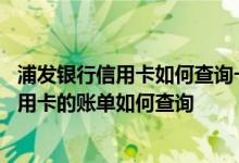 浦发银行信用卡如何查询一年账单 我想了解一下浦发银行信用卡的账单如何查询