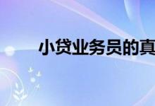 小贷业务员的真实收入（小贷口子）