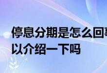 停息分期是怎么回事 停息分期是什么意思 可以介绍一下吗