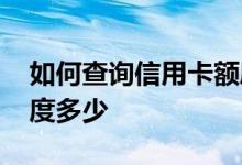 如何查询信用卡额度是多少 如何查信用卡额度多少