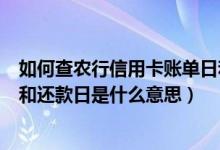 如何查农行信用卡账单日和还款日（农业银行信用卡账单日和还款日是什么意思）