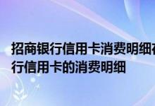 招商银行信用卡消费明细在哪里查 请问如何自助查询招商银行信用卡的消费明细