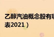 乙醇汽油概念股有哪些（乙醇汽油概念股一览表2021）