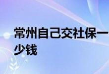 常州自己交社保一个月多少钱 自己交五险多少钱 