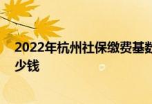 2022年杭州社保缴费基数多少 杭州个人缴纳社保每月要多少钱 