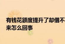 有钱花额度提升了却借不出来? 有钱花额度提升了却借不出来怎么回事