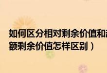 如何区分相对剩余价值和超额剩余价值（相对剩余价值与超额剩余价值怎样区别）