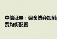 中信证券：调仓博弈加剧建议继续坚持成长制造、医药和消费均衡配置