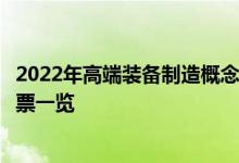 2022年高端装备制造概念股龙头有哪些高端装备制造概念股票一览