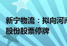 新宁物流：拟向河南省某国有企业非公开发行股份股票停牌