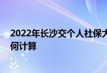 2022年长沙交个人社保大概多少钱一个月 长沙社保费用如何计算 
