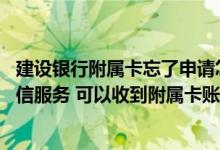 建设银行附属卡忘了申请怎么弄 建设银行：我附属卡没签短信服务 可以收到附属卡账户变动的短信提醒吗