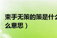束手无策的策是什么含义（束手无策的策是什么意思）