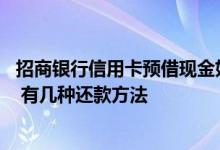 招商银行信用卡预借现金如何还款 招商银行预借现金怎么还 有几种还款方法