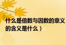 什么是倍数与因数的意义（因数倍数的含义是什么因数倍数的含义是什么）