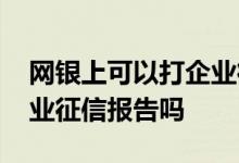 网银上可以打企业征信报告 网银上可以打企业征信报告吗