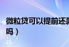 微粒贷可以提前还款吗（微粒贷可以提前还款吗）