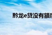 黔龙e贷没有额度能贷吗（黔龙e贷）