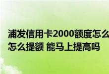 浦发信用卡2000额度怎么提额 我有信用卡 但是额度太低了 怎么提额 能马上提高吗