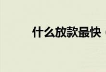 什么放款最快（放款最快的贷款）