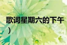 歌词星期六的下午（星期六的晚上完整版歌词）