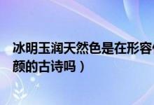 冰明玉润天然色是在形容什么花（冰明玉润天然色是描写素颜的古诗吗）