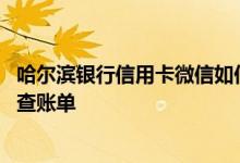 哈尔滨银行信用卡微信如何查账单 哈尔滨银行的信用卡怎么查账单