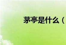 茅亭是什么（茅亭是什么意思）