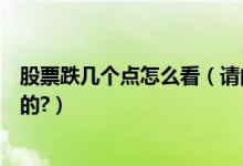 股票跌几个点怎么看（请问股票上所说的跌几个点是怎么算的?）
