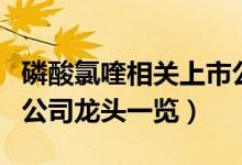 磷酸氯喹相关上市公司有哪些（磷酸氯喹上市公司龙头一览）
