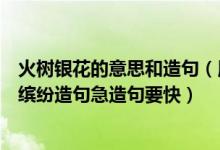 火树银花的意思和造句（用火树银花此起彼伏流光溢彩五彩缤纷造句急造句要快）